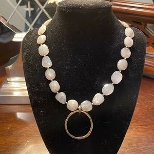 Kori Green White Opal Hammered Dynamite Necklace